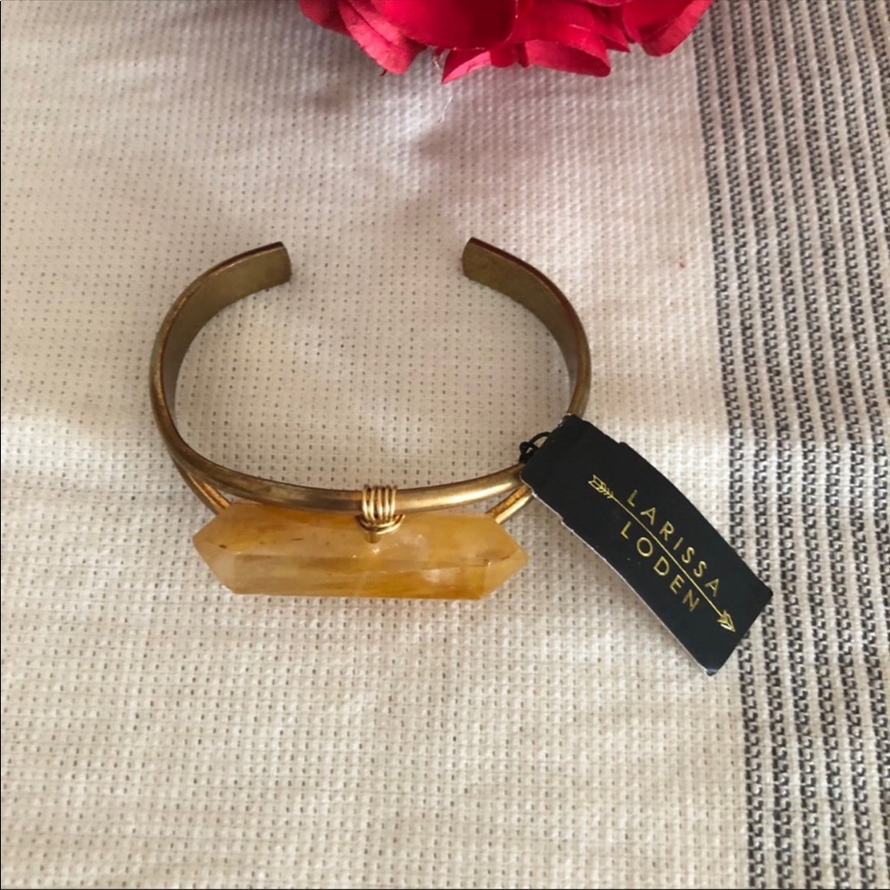 Larissa Loden Bracelet Brass Citrine Crystal Gold